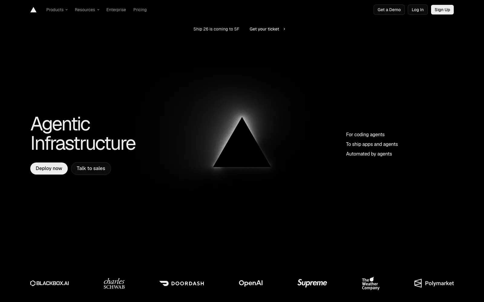 Screenshot of vercel.com