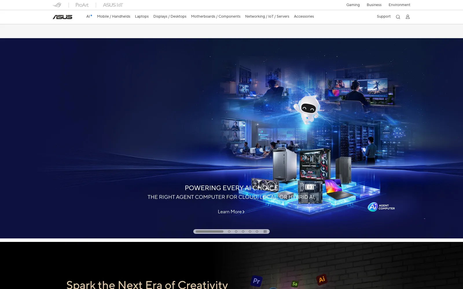 Screenshot of asus.com