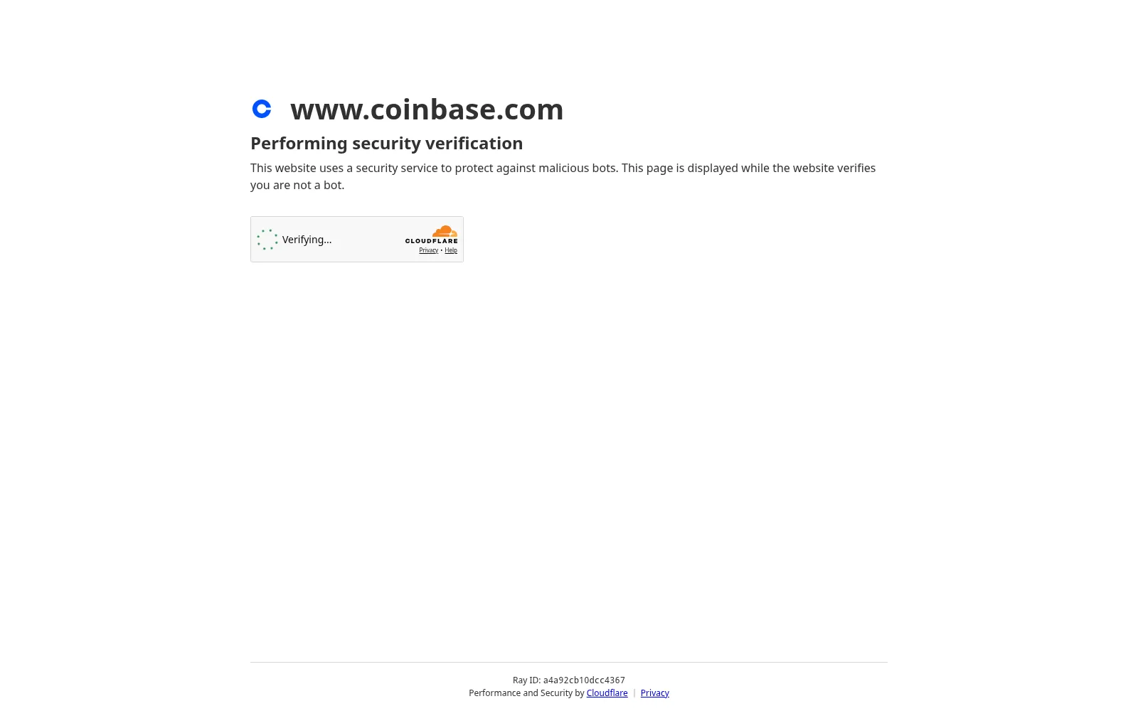 Screenshot of coinbase.com