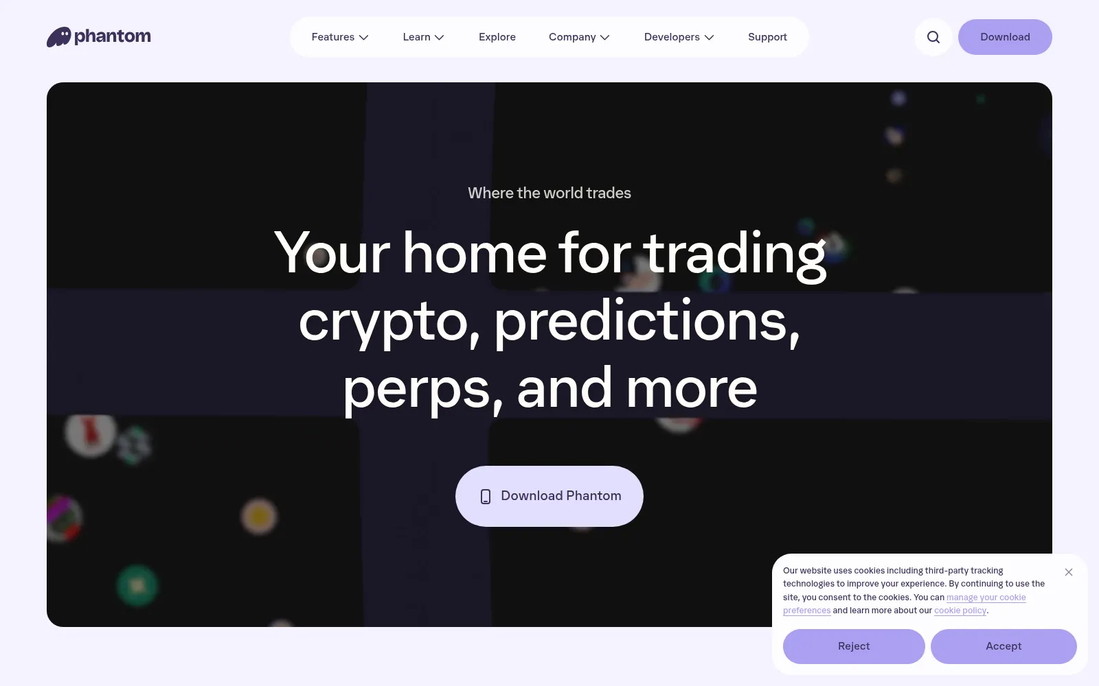 Screenshot of phantom.com