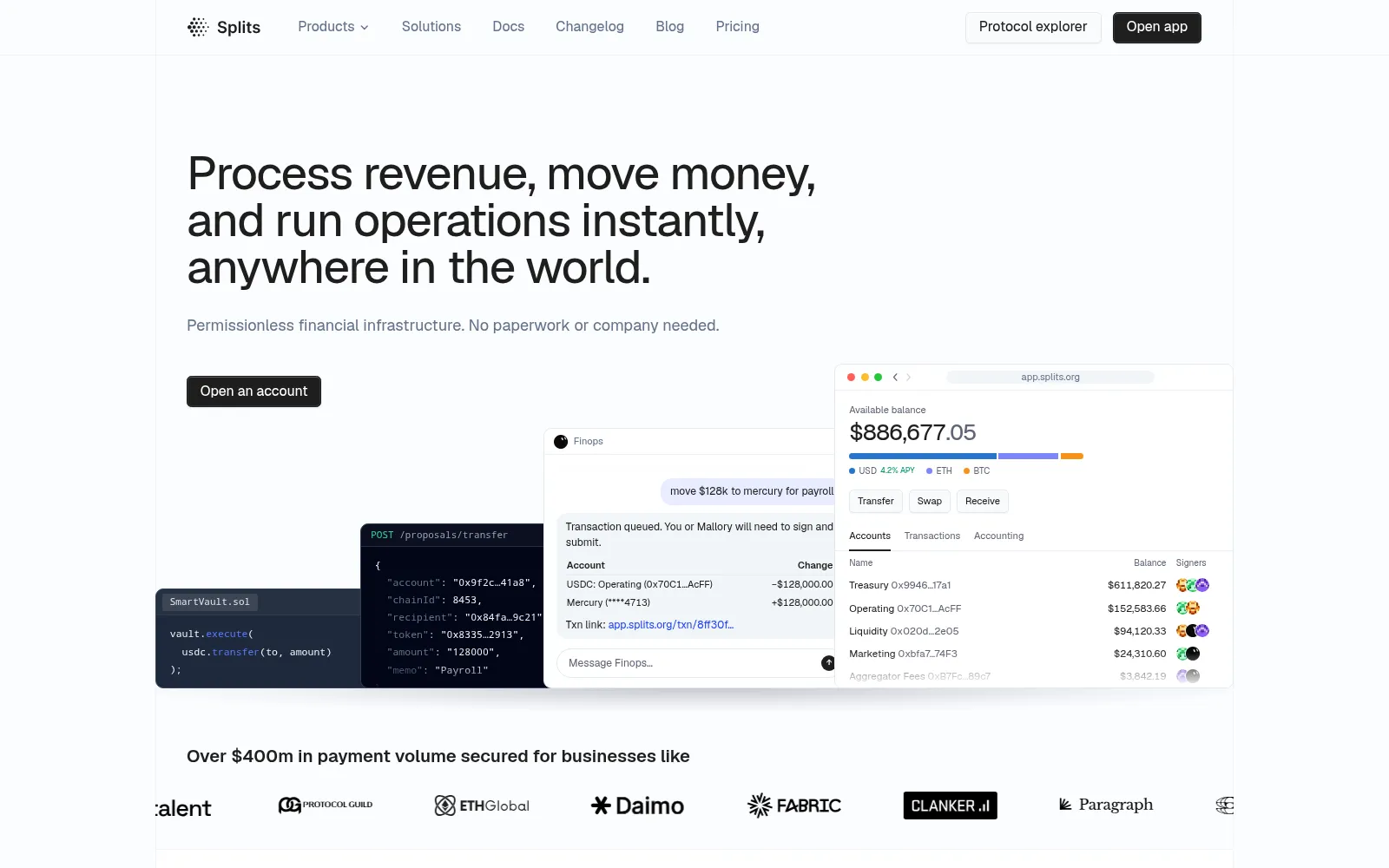 Screenshot of splits.org
