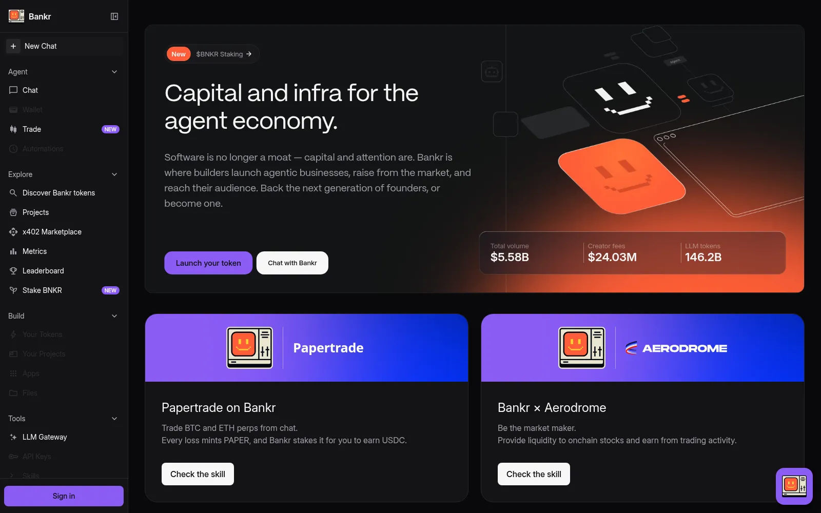 Screenshot of bankr.bot