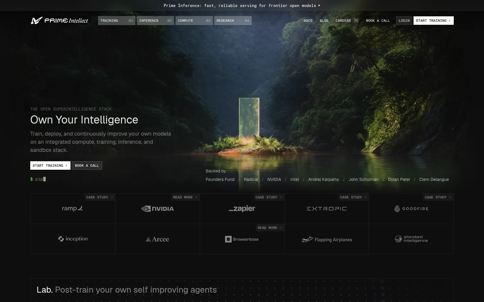 Screenshot of primeintellect.ai