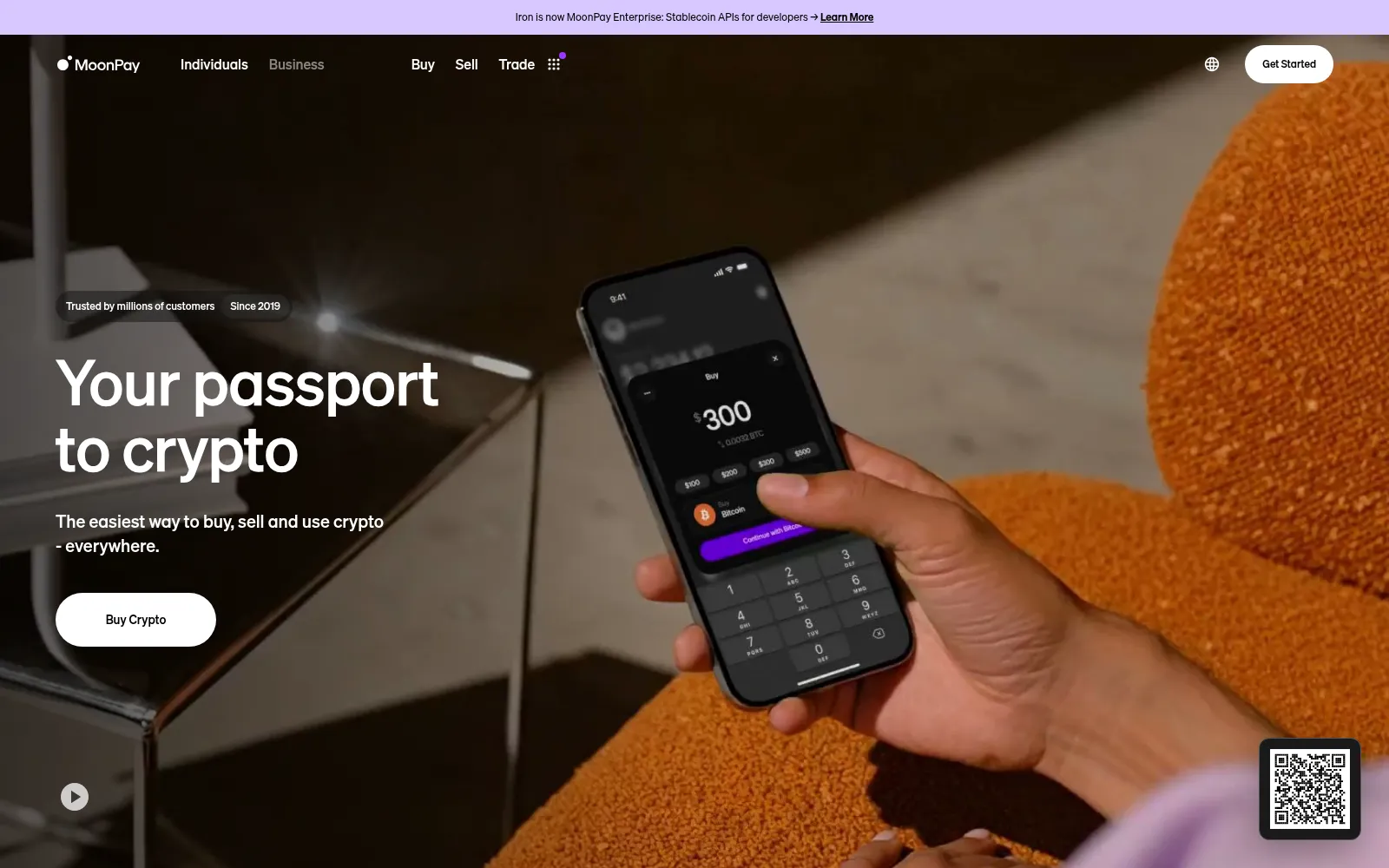 Screenshot of moonpay.com